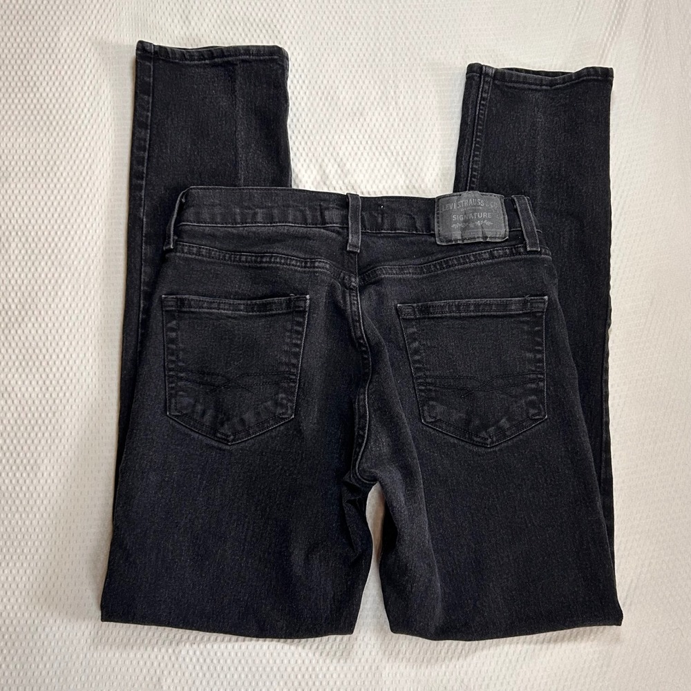 Signature by Levi Strauss & Co Womens Slim Fit Black Jeans 29x30 Dark Wash Denim